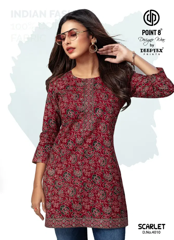 Scarlet Vol 4 By Deeptex Cotton Printed Ladies Top Wholesale Market In Surat
